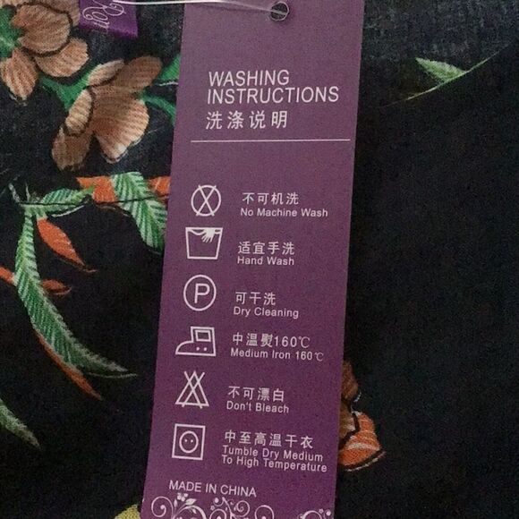 Romacci Navy Blue Floral Print Lightweight Cotton Popover Dress NEW - Picture 12 of 12